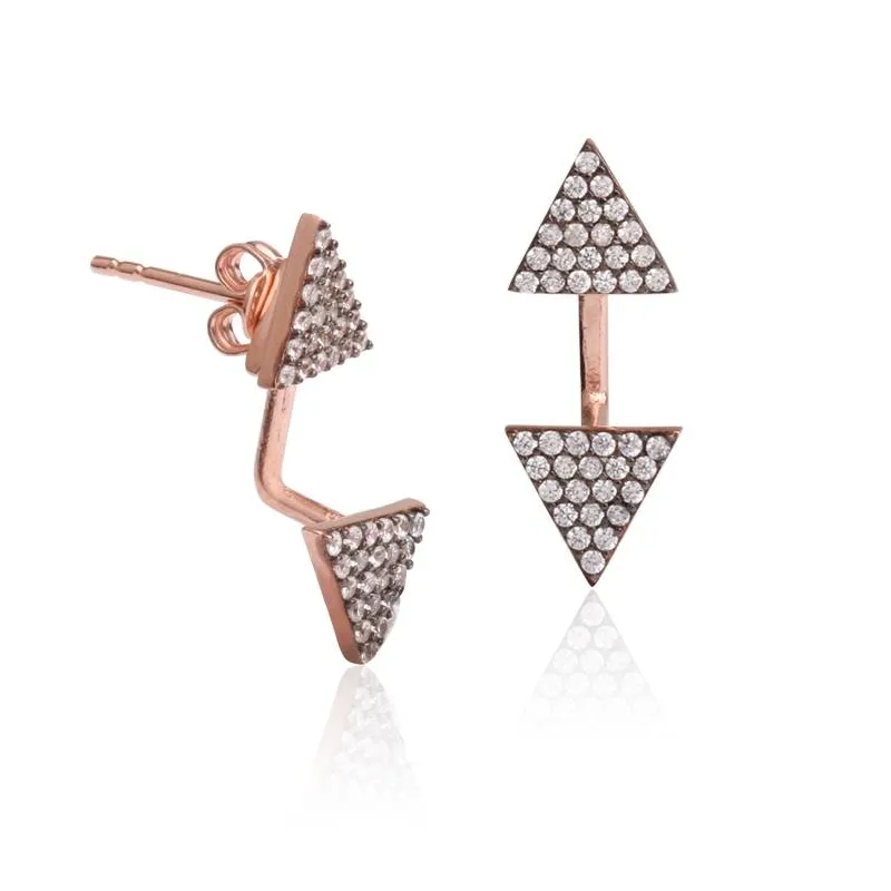 Pendientes "Emphasis" Triángulos blanco