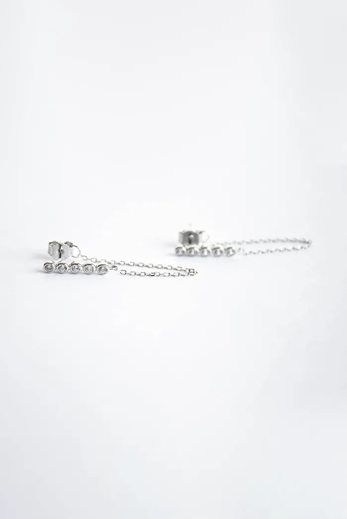 Pendientes Trepadores Zirconitas con Cadena