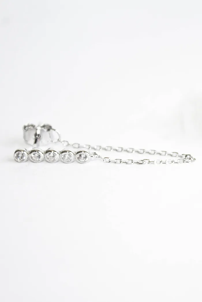 Pendientes Trepadores Zirconitas con Cadena