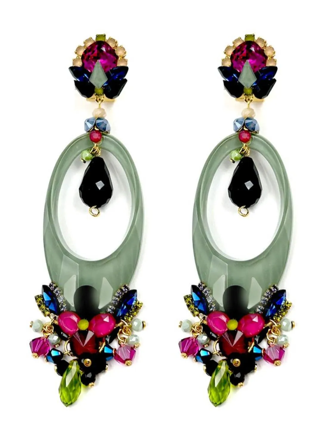 PENDIENTES VERDES LARGOS CON DECORACION FLAMENCA PARA BODAS Y FERIAS