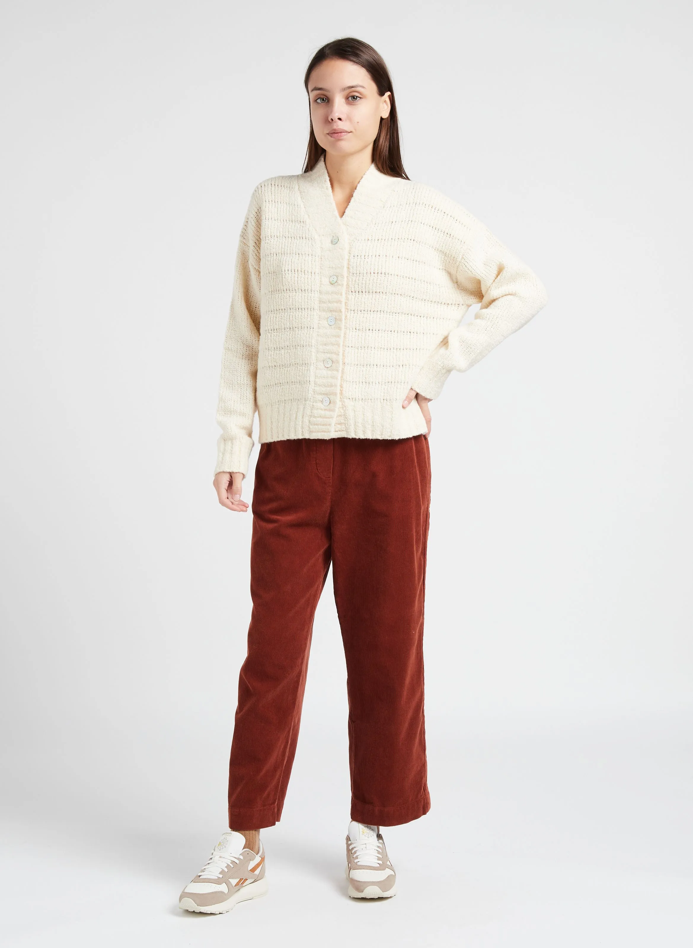PENNY  PANTALóN RECTO DE ALGODóN EN MARRON