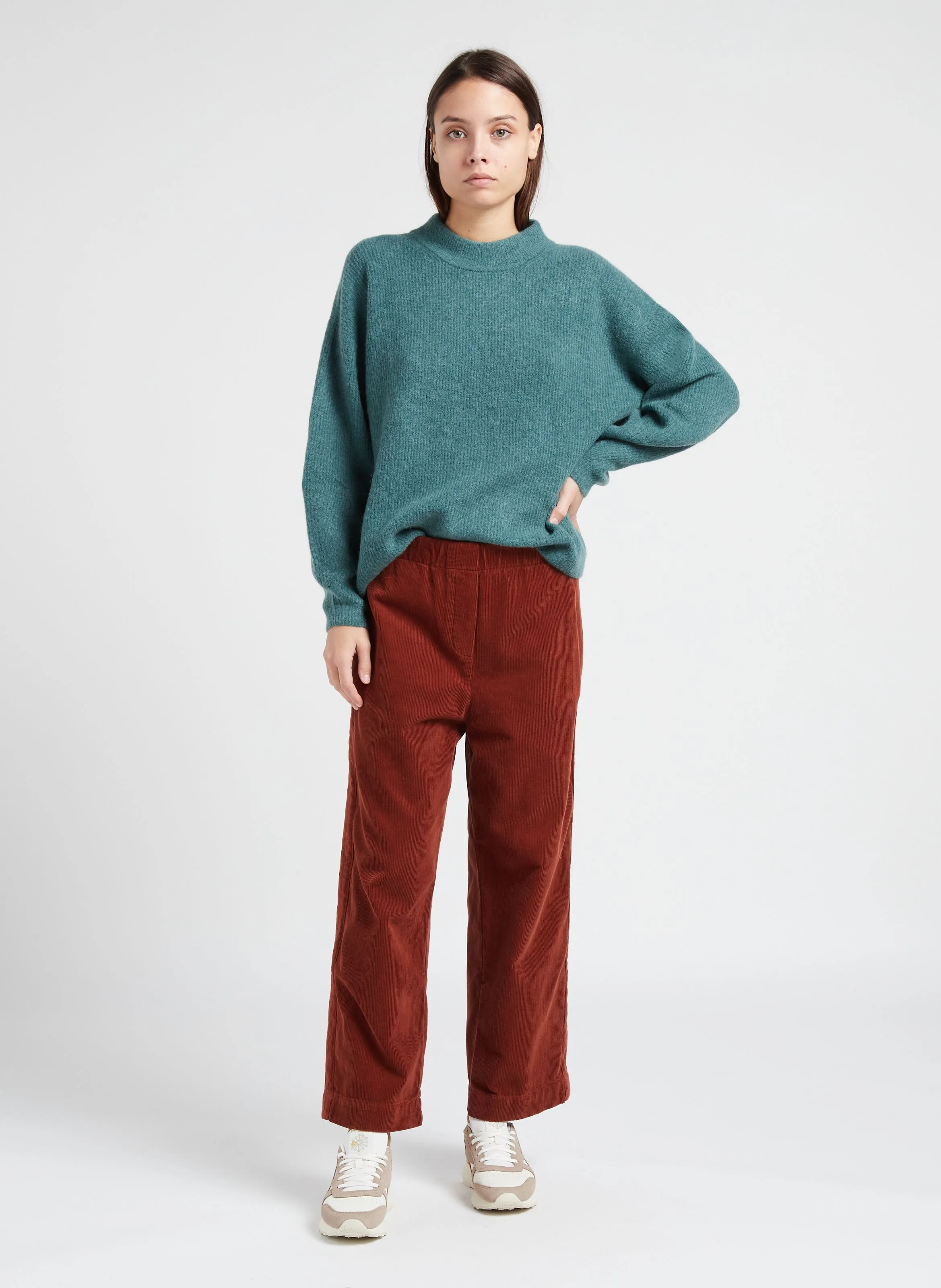 PENNY  PANTALóN RECTO DE ALGODóN EN MARRON