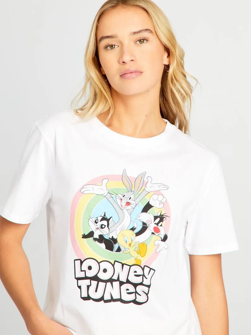 PIJAMA CORTO ESTAMPADO 'LOONEY TUNES'  2 PIEZAS  AMARILLO
