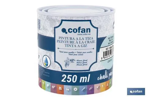 Pintura a la tiza chalk paint | Adecuada para restauración y decoración de muebles | Diferentes capacidades | Varios colores
