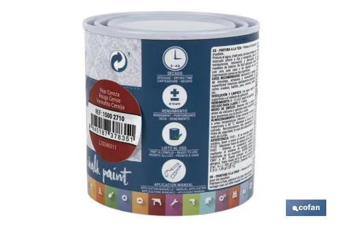 Pintura a la tiza chalk paint | Adecuada para restauración y decoración de muebles | Diferentes capacidades | Varios colores