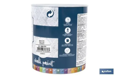 Pintura a la tiza chalk paint | Adecuada para restauración y decoración de muebles | Diferentes capacidades | Varios colores