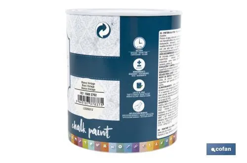 Pintura a la tiza chalk paint | Adecuada para restauración y decoración de muebles | Diferentes capacidades | Varios colores