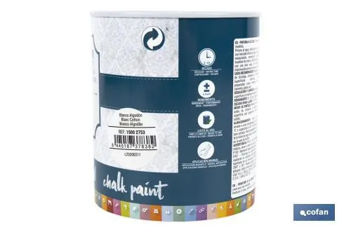 Pintura a la tiza chalk paint | Adecuada para restauración y decoración de muebles | Diferentes capacidades | Varios colores