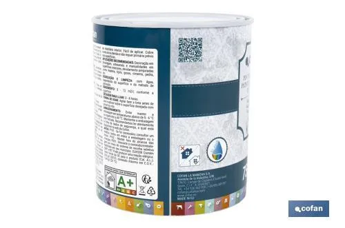 Pintura a la tiza chalk paint | Adecuada para restauración y decoración de muebles | Diferentes capacidades | Varios colores
