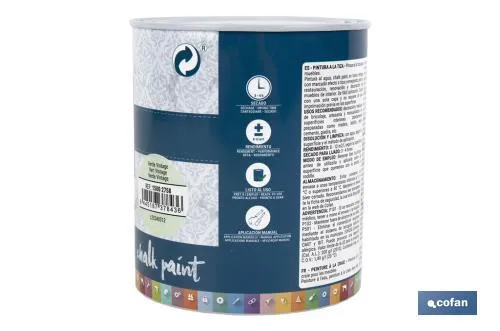 Pintura a la tiza chalk paint | Adecuada para restauración y decoración de muebles | Diferentes capacidades | Varios colores