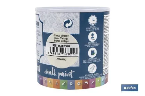 Pintura a la tiza chalk paint | Adecuada para restauración y decoración de muebles | Diferentes capacidades | Varios colores