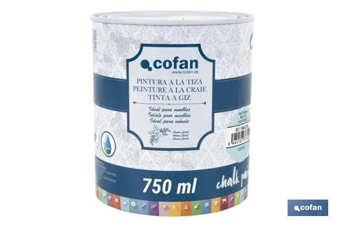 Pintura a la tiza chalk paint | Adecuada para restauración y decoración de muebles | Diferentes capacidades | Varios colores