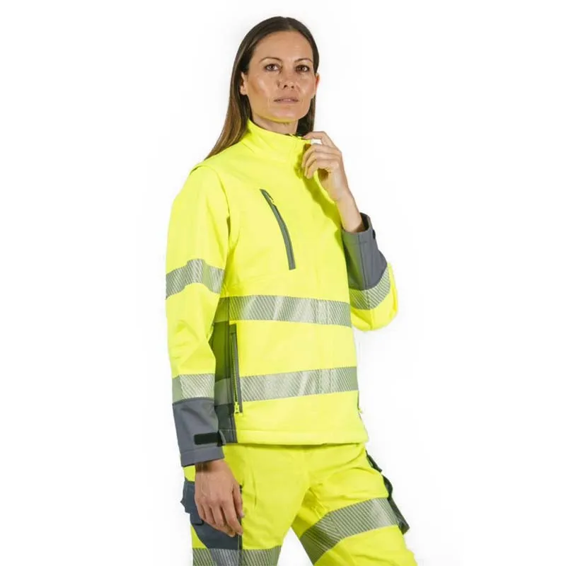 Polar Softshell alta visibilidad MUJER KINGSMANN STARLIGHT, Monocolor Amarillo Flúor