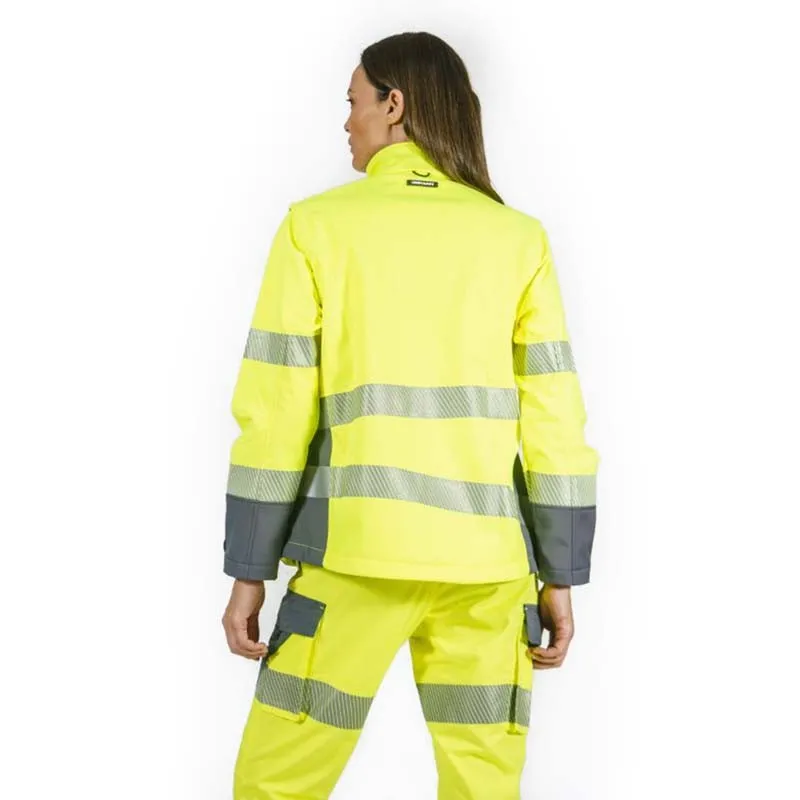Polar Softshell alta visibilidad MUJER KINGSMANN STARLIGHT, Monocolor Amarillo Flúor