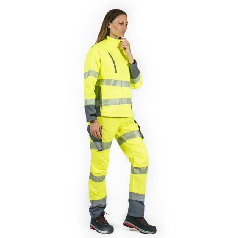 Polar Softshell alta visibilidad MUJER KINGSMANN STARLIGHT, Monocolor Amarillo Flúor