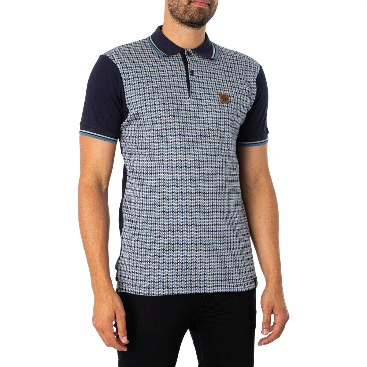 Polo Con Panel De Pata De Gallo