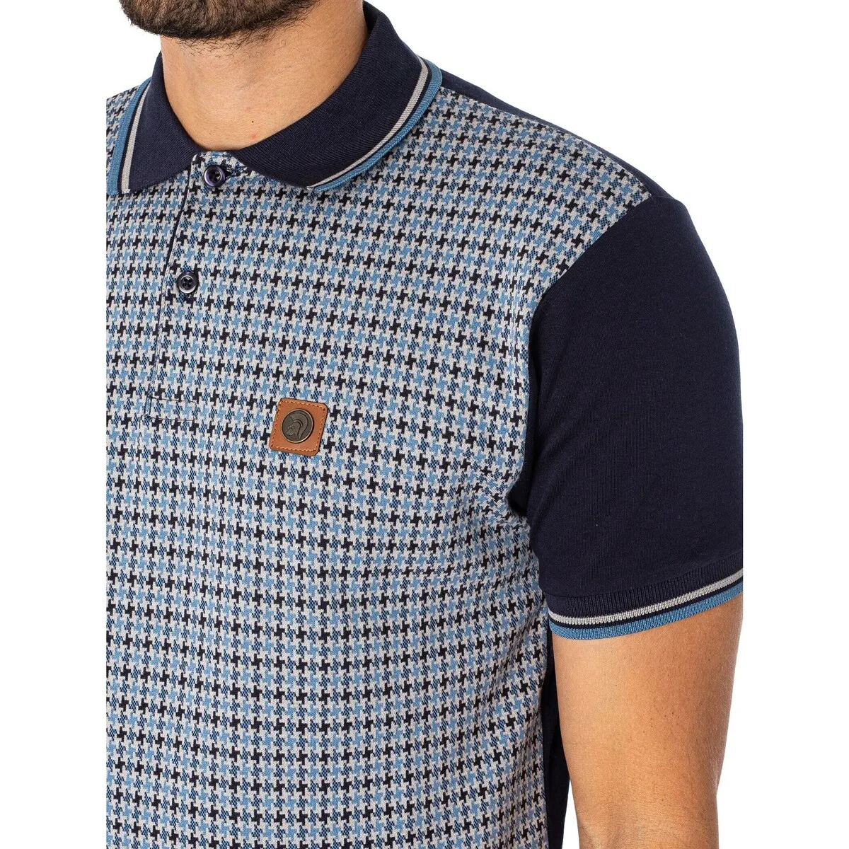 Polo Con Panel De Pata De Gallo