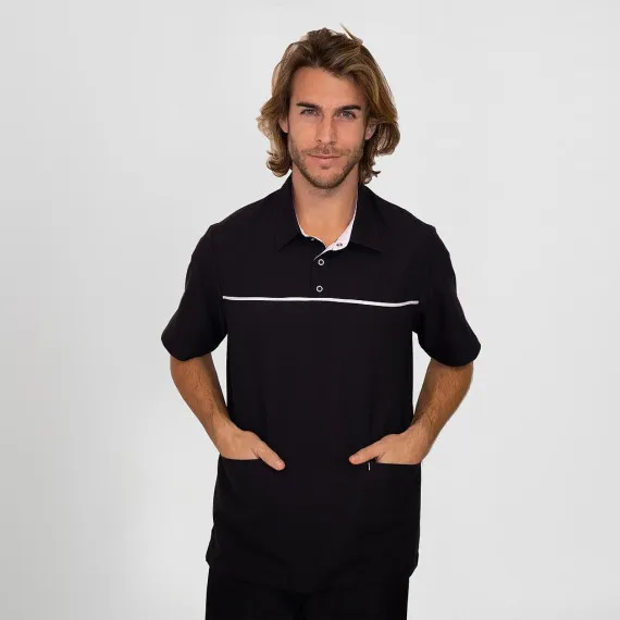 Polo de hombre con cuello camisero y mangas cortas, tejido MICROFIBRA ELASTIK SLIM JAVIER UNIFORMES GARY'S 612900