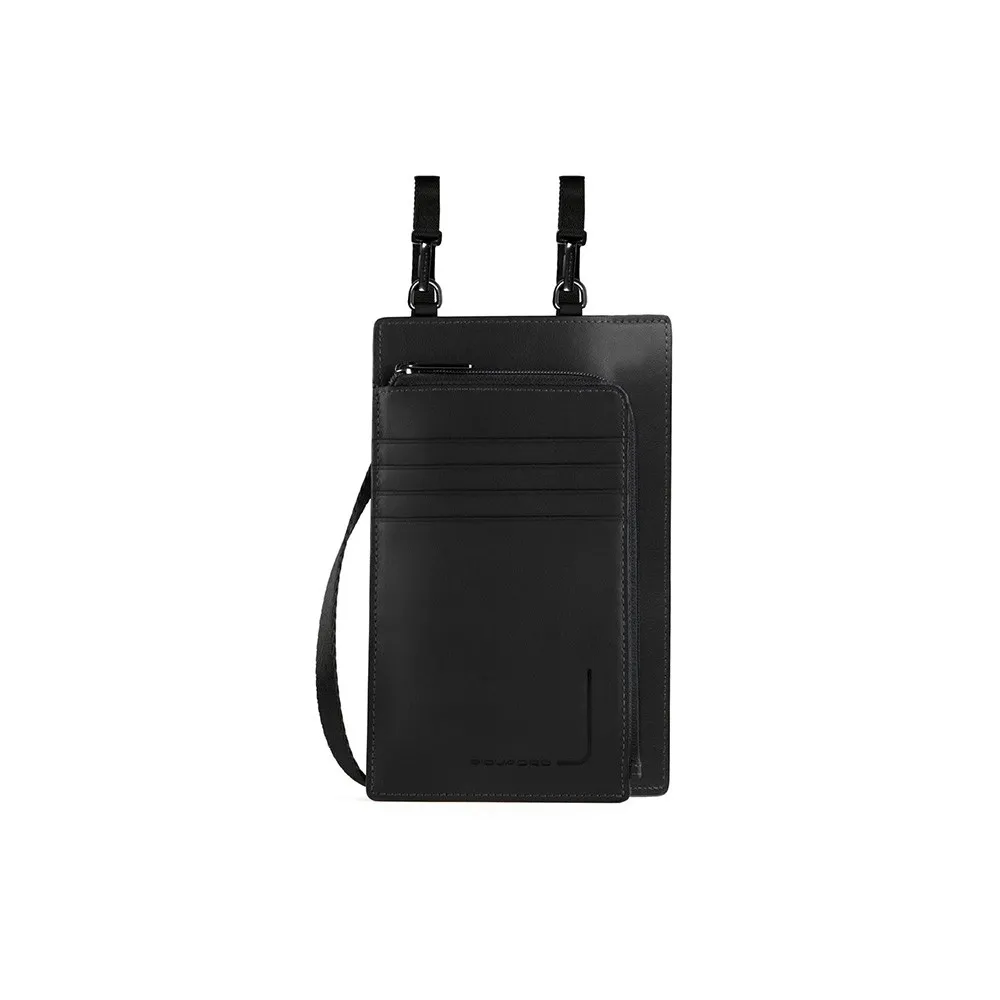 Porta Móvil Tarjetero de Piel Piquadro AC5634PQJR/N Color Negro