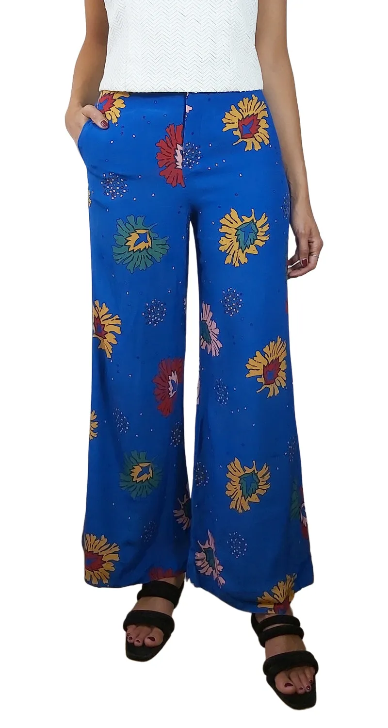 RAPSODIA Pantalón Azul Flores