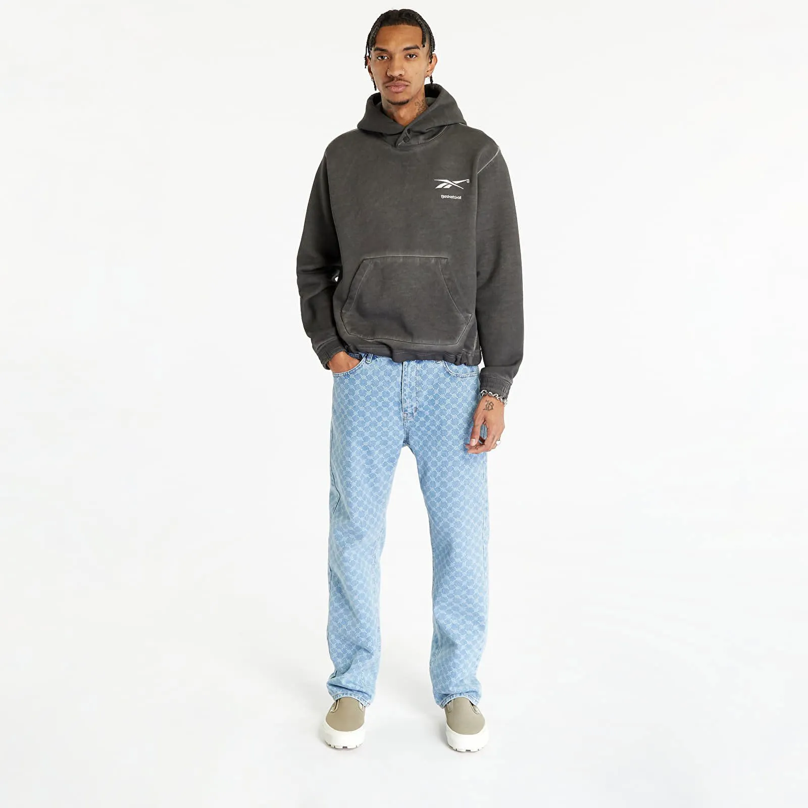 REEBOK BASKETBALL COURT TOP BIDYE FLEECE HOODIE