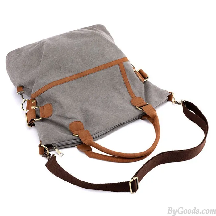 RETRO LARGECAPACITY COMMUTER CASUAL MULTIFUNCTION SHOULDER BAG WOMEN'S CANVAS HANDBAGS