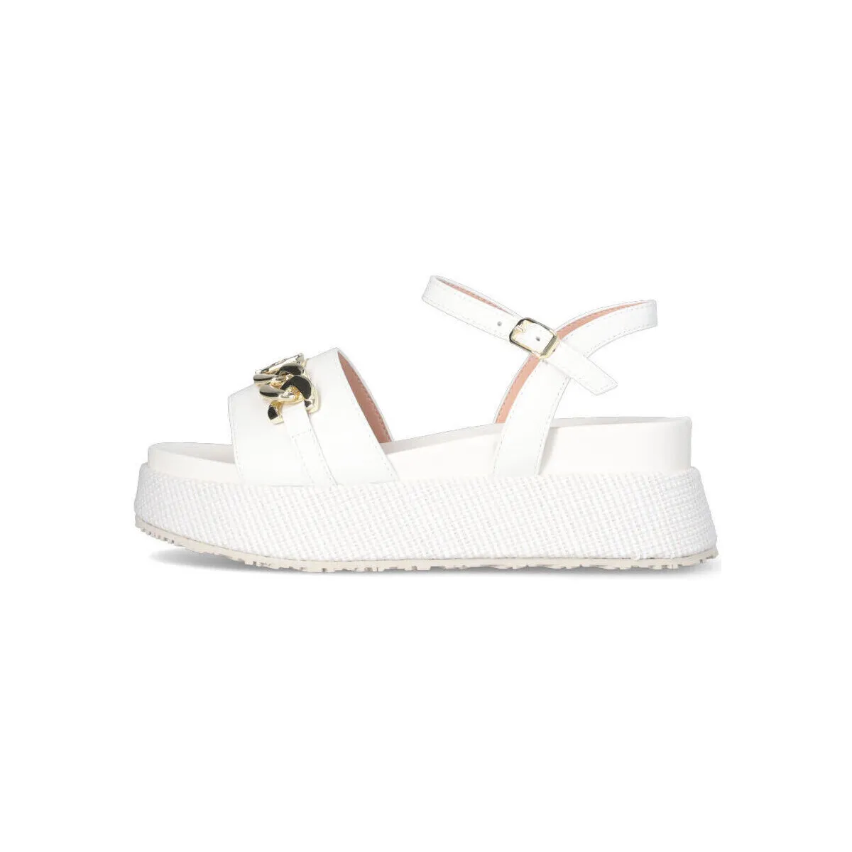 Sandalias de plataforma con logotipo y cadena