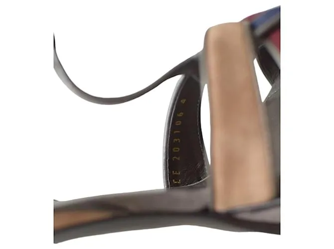 Sandalias de plataforma de ante multicolor Yves Saint Laurent YSL talla 41 
