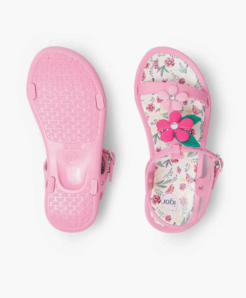 Sandalias Florales IGOR Rosa Niña Chica