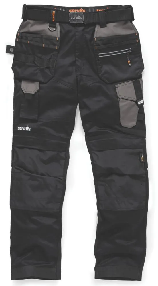 Scruffs Pro Flex Holster, pantalón de trabajo, negro (cintura 32