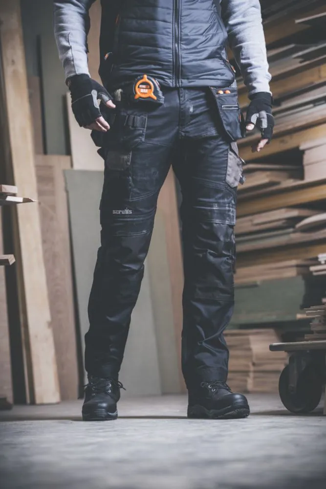 Scruffs Pro Flex Holster, pantalón de trabajo, negro (cintura 32
