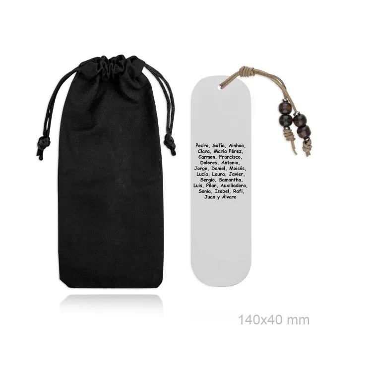 Separador de páginas personalizado  en acero inox.