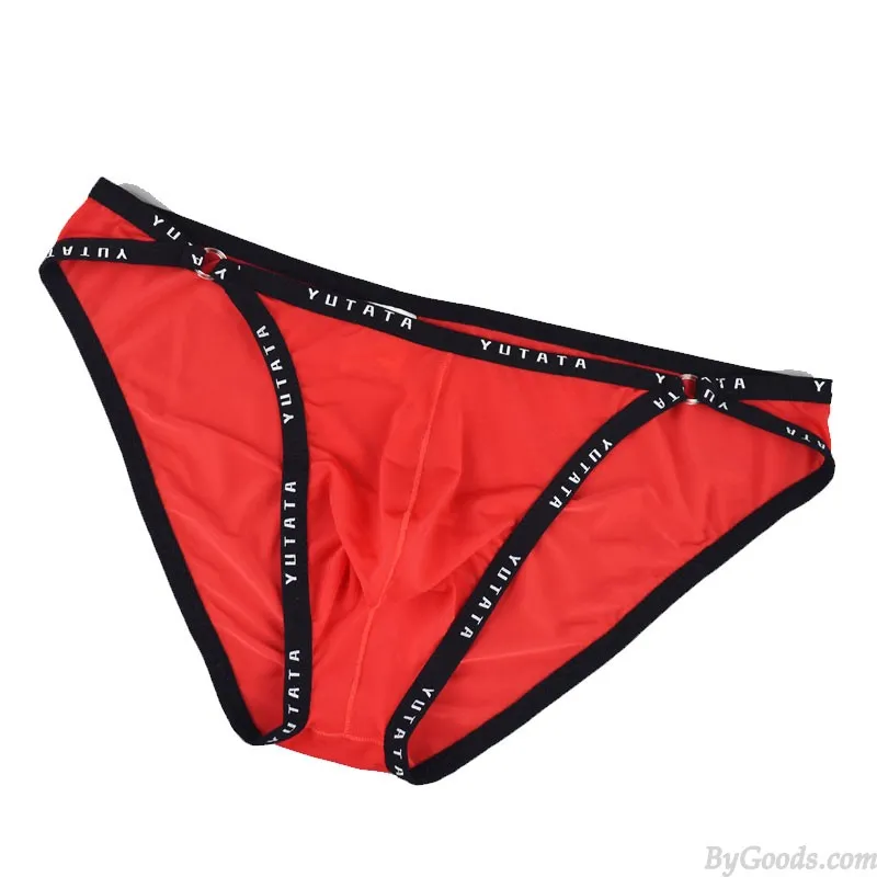 SEXY ALPHABET NARROW RIM MEN'S POUCH GSTRING UNDERWEAR LOW RISE BULGE THONG UNDERWEAR BRIEFS SOFT BREATHABLE MEN'S LINGERIE