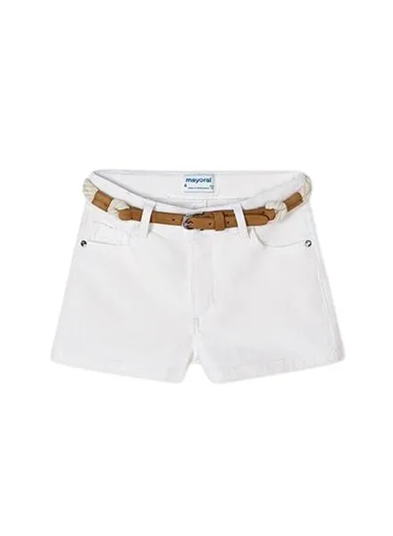 Shorts Mayoral Belt Blanco Para Niña