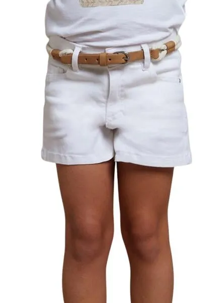 Shorts Mayoral Belt Blanco Para Niña