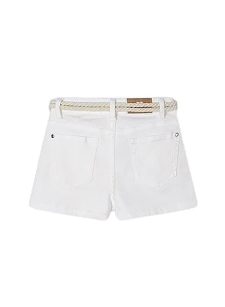Shorts Mayoral Belt Blanco Para Niña