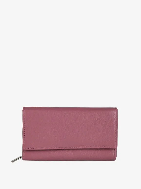 Solada Cartera de mujer de piel con botón.