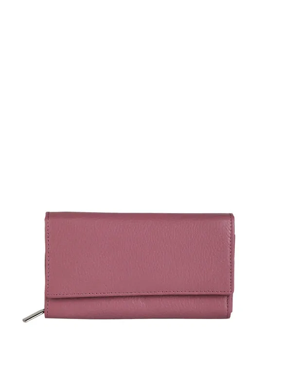 Solada Cartera de mujer de piel con botón.