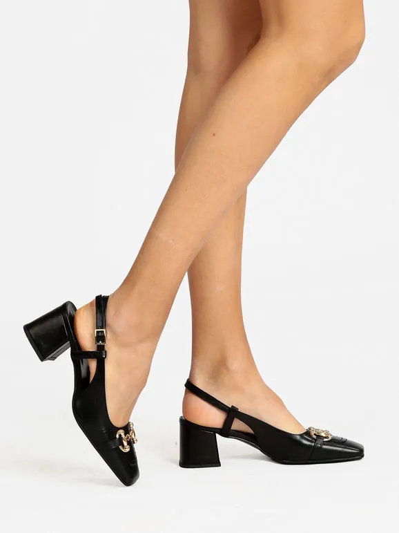 Solada Zapatos de salón de mujer en piel abiertos por detrás