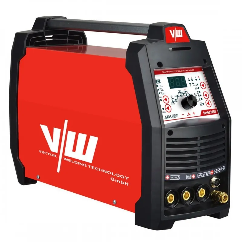 SOLDADURA INVERTER BERLIN 2400 4 EN 1  TIG, TIGPULSADO + MMA + PLASMA 200 A  VECTOR WELDING