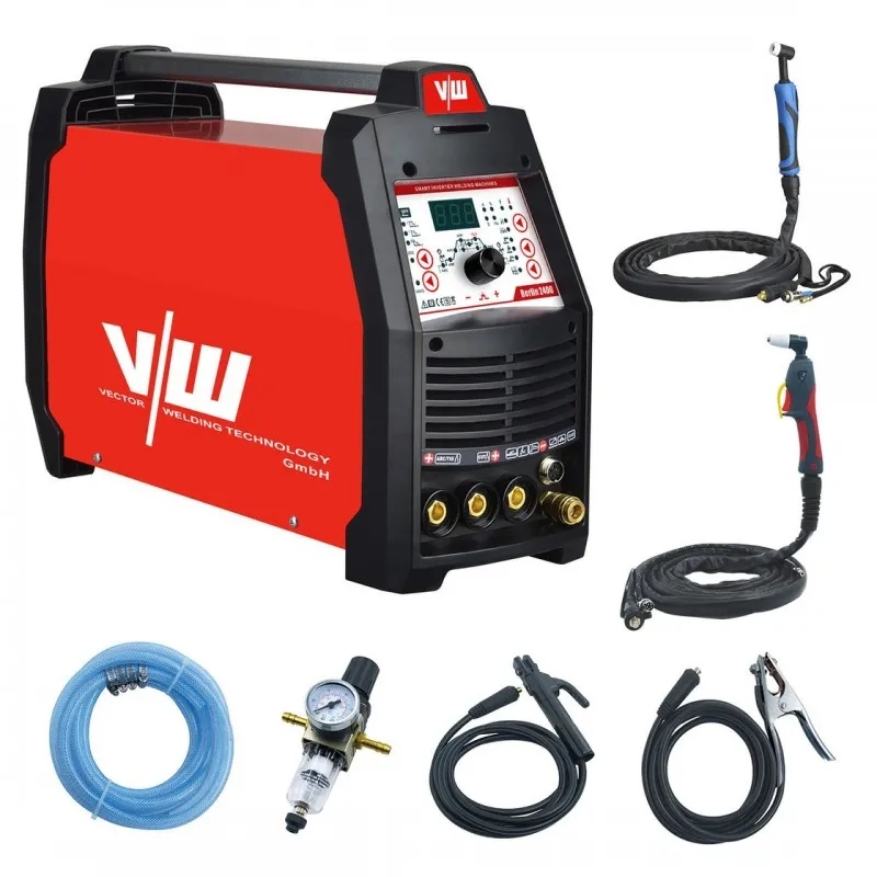 SOLDADURA INVERTER BERLIN 2400 4 EN 1  TIG, TIGPULSADO + MMA + PLASMA 200 A  VECTOR WELDING