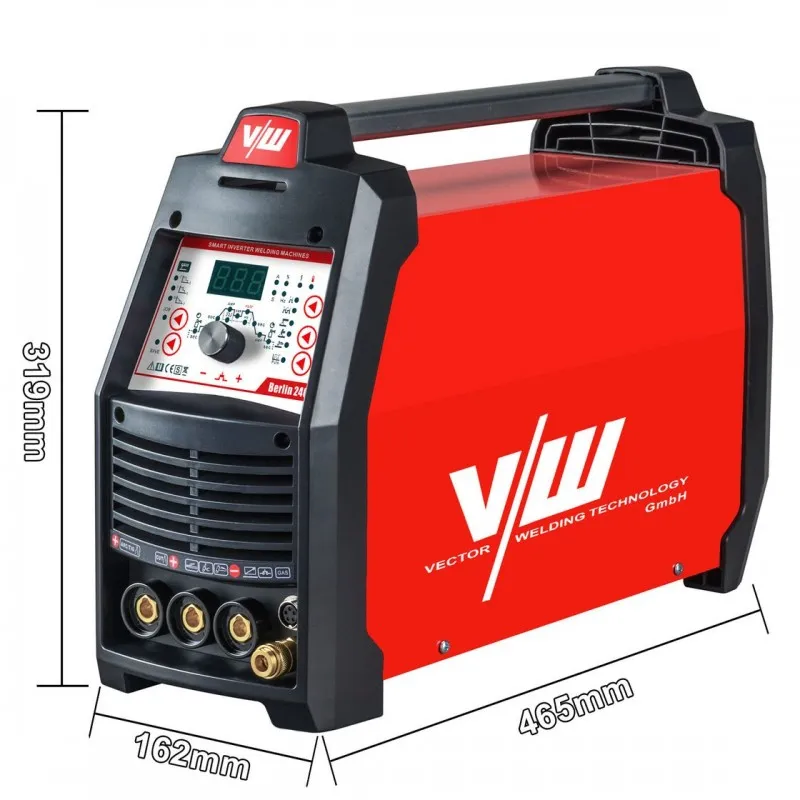 SOLDADURA INVERTER BERLIN 2400 4 EN 1  TIG, TIGPULSADO + MMA + PLASMA 200 A  VECTOR WELDING