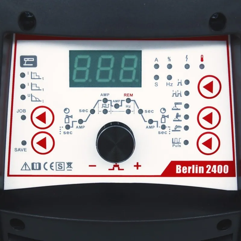 SOLDADURA INVERTER BERLIN 2400 4 EN 1  TIG, TIGPULSADO + MMA + PLASMA 200 A  VECTOR WELDING