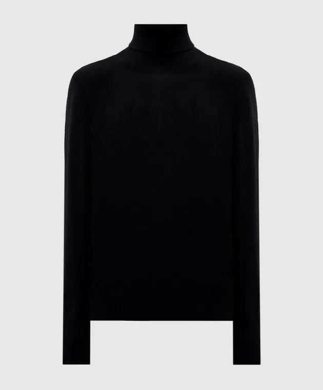 Solotre Black sweater made of wool
