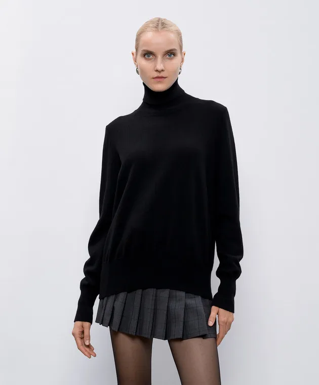 Solotre Black sweater made of wool