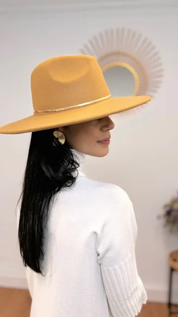 Sombrero paño camel