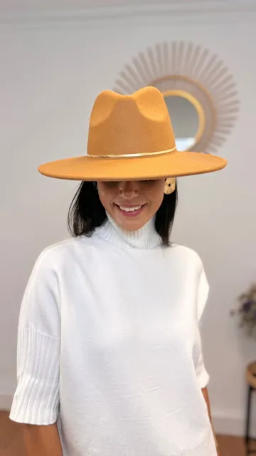 Sombrero paño camel