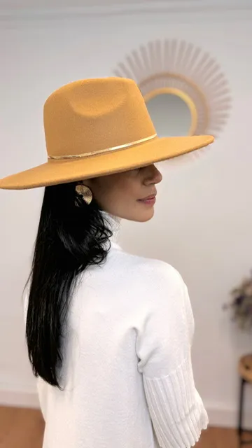 Sombrero paño camel