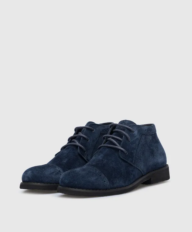 Stefano Ricci Children's blue suede derbies