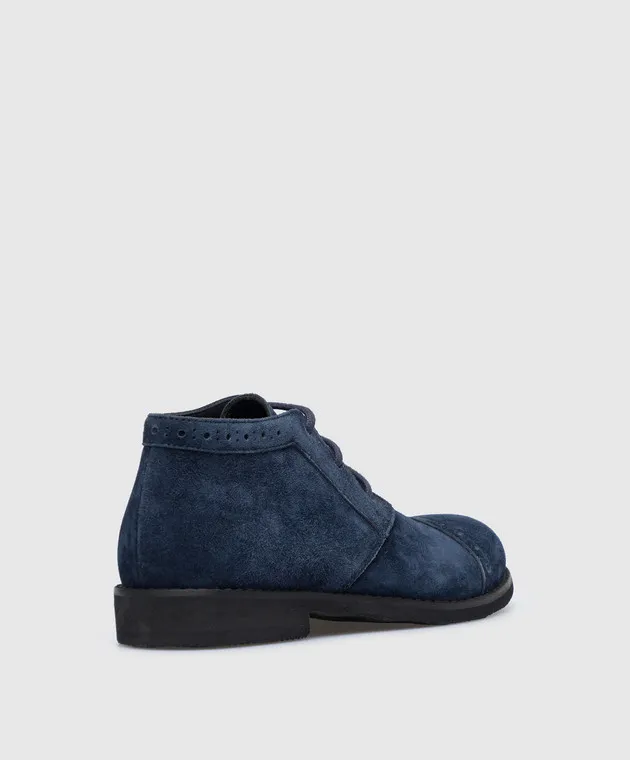 Stefano Ricci Children's blue suede derbies